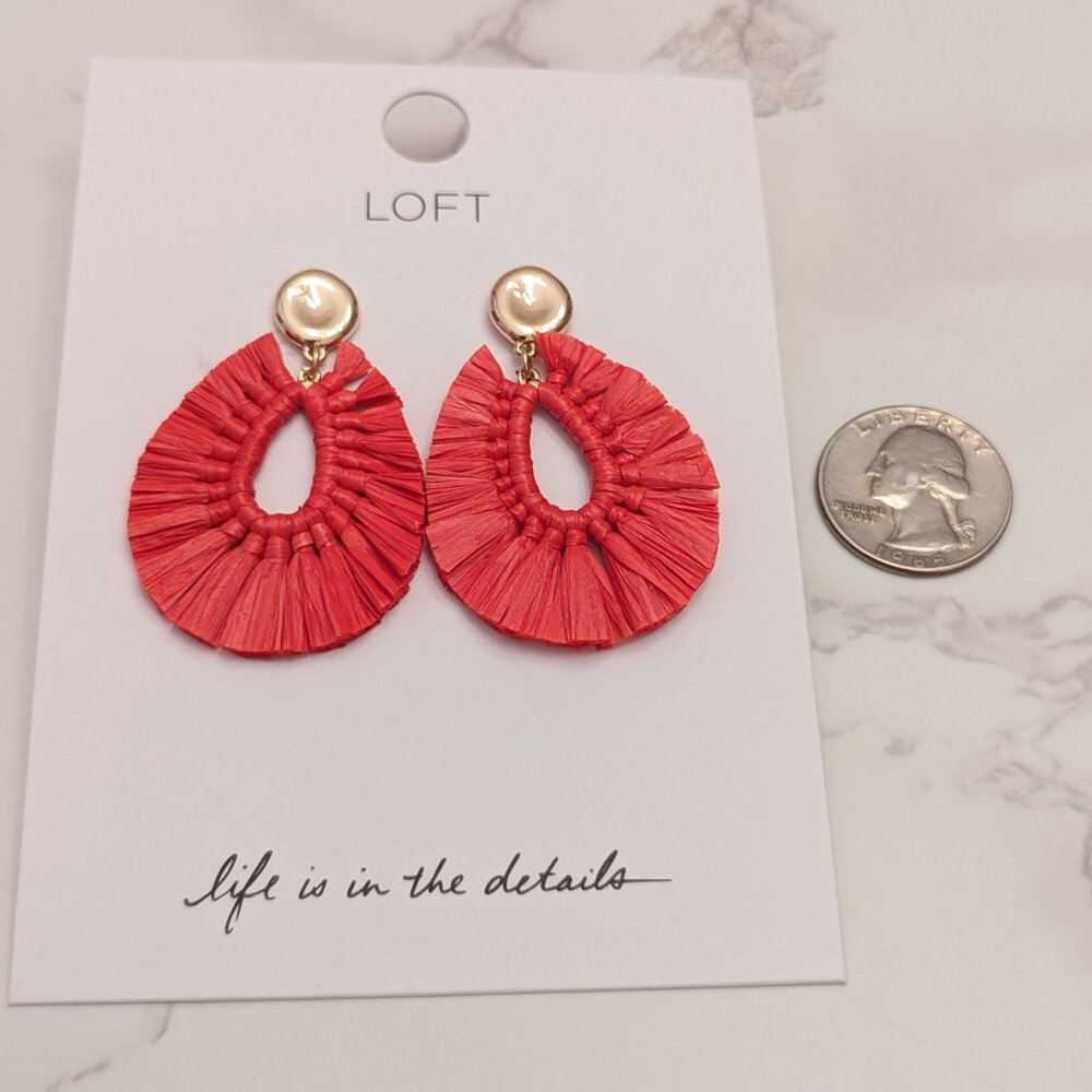 Loft Raffia Teardrop Statement Earrings - Picture 5 of 6